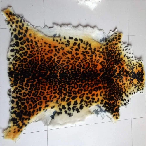 Vista 4 de Alfombra de Área Estilo Chic con Estampado de Tigre Leopardo Piel de Oveja Australiana Alfombra Suave de Felpa Manta de Piel de Cordero Alfombra