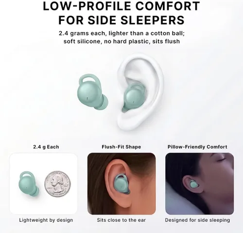 Vista 3 de Vionb Hush Small Invisible Earbuds, Mini Sleep Earbuds for Side Sleepers Sage