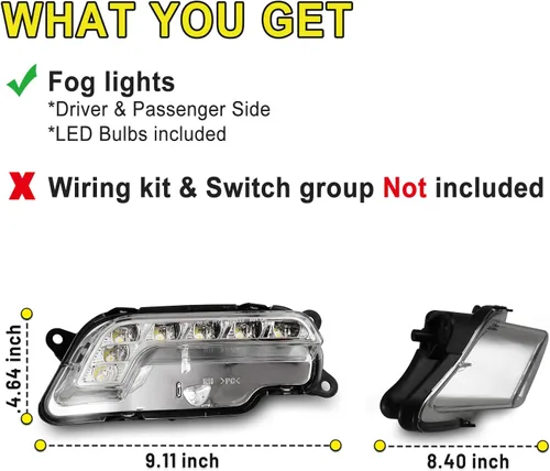 Vista 5 de Luces antiniebla LED compatibles con Mercedes-Benz 2010-2016 E350 E550 / 2010-2015 E63 AMG 2 piezas de conducción diurna montaje de lámpara