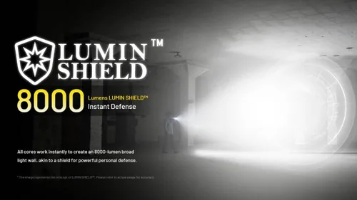 Vista 3 de Nitecore EDC37 Linterna de 8000 lúmenes de forma plana, carga rápida USB-C con pantalla OLED digital y pegatina de bloqueo de seguridad