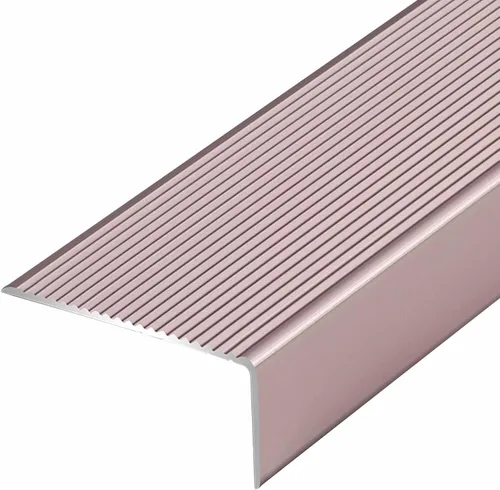Vista 9 de ZIMGOD Tira protectora de borde de metal, borde antideslizante para escaleras, umbral de tira de transición en forma de L, borde de vinilo laminado