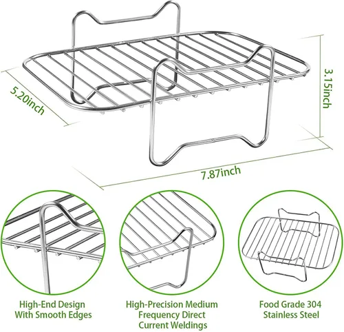 Vista 5 de Estante para freidora de aire para freidora de aire de doble cesta, estante deshidratador para accesorios de freidora de aire Foodi DZ201 DZ401