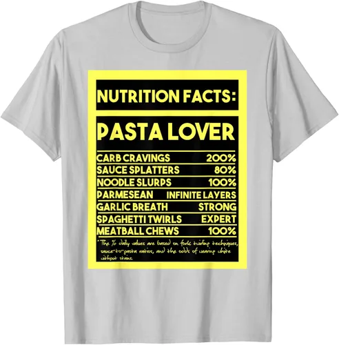Vista 66 de Pasta Lover Nutrition Facts: The Ultimate Carb Connoisseur's T-Shirt Negro