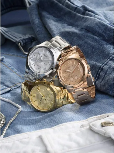 Vista 3 de GUESS Classic Gold-Tone Stainless Steel Bracelet Watch with Day
