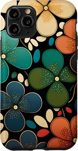 Vista 10 de iPhone 15 patrón floral Murakami colorido patrón caso