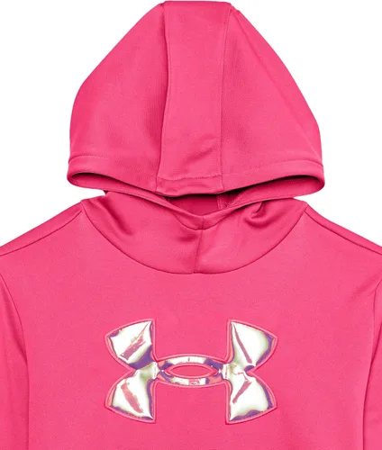Vista 3 de Under Armour Armourfleece - Sudadera con capucha y logo grande iridiscente para niña