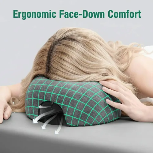 Vista 8 de Almohada facial con tela transpirable para mesa de masaje, cojín de espuma viscoelástica para dormir, reposacabezas para spa, recuperación