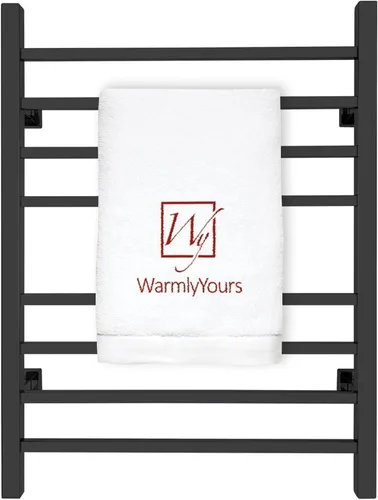 Vista 17 de WarmlyYours Toallero térmico para baño, calentador eléctrico de toallas y secadora de oro pulido, montado en la pared, enchufe o cableado de 120 V