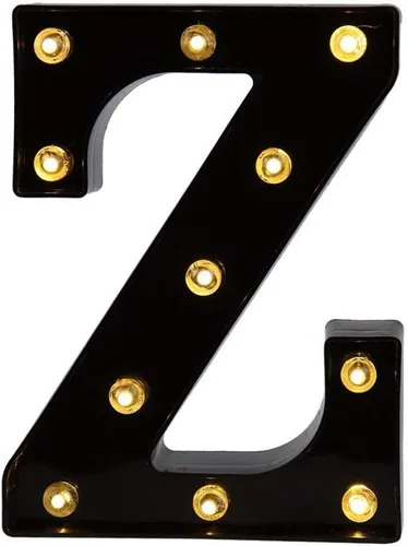 Vista 13 de Ulalaza Letrero de luz LED en blanco y negro, 2 letras AA alimentadas por batería para boda, fiesta de cumpleaños, lámpara de Navidad, luz nocturna