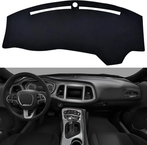 Vista 11 de SPEEDWOW Tapete para cubierta de tablero de instrumentos compatible con Ford F150 1997-2003 sin sensor climático/sensor de luz