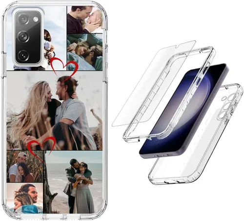 Vista 45 de Funda resistente personalizada para Samsung Galaxy S20 FE [protector de pantalla de vidrio templado] [carcasa de silicona suave] [parachoques de PC]