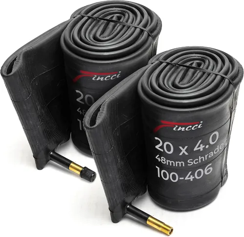 Vista 10 de Fincci Durable 20x4.0 Fat Tire Tube - Pair 20 Inch Bike Tube with Presta/Schrader Valve – Value Pack, Reliable Air Retention and Easy to Install 2X