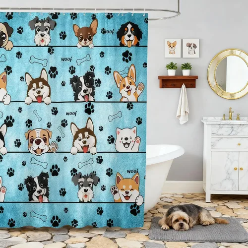 Vista 55 de Castle Fairy Watercolr - Cortina de ducha de tela de carreras de caballos, cortinas de ducha de juego de caballos para baño, cortina de ducha