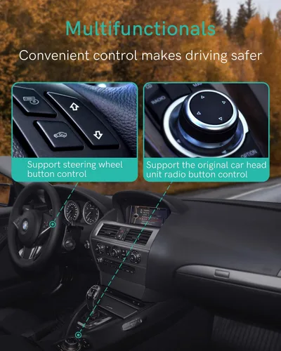 Vista 3 de Adaptador Bluetooth 5.0 aptX-HD con cable Y compatible con sistemas BMW CCC/CIC con interfaz USB+AUX (3000B)