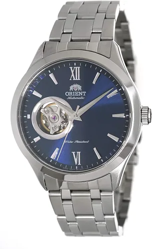 Vista 2 de Orient "Golden Eyes 2" clásico automático semi esqueleto reloj de cristal de zafiro esfera azul AG03001D