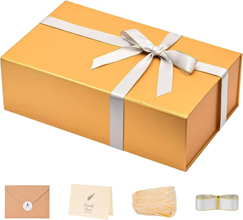 Vista 44 de LIFELUM Caja de regalo de 13.5 x 10 x 4 pulgadas, caja de regalo grande con tapas magnéticas, cajas de regalo negras para regalos de graduación