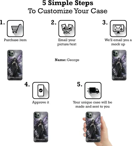 Vista 2 de Head Case Designs Officially Licensed Custom Customized Personalized Nene Thomas Angel and Flowers Anime Fairy Name and Initial Gel Case Compatible