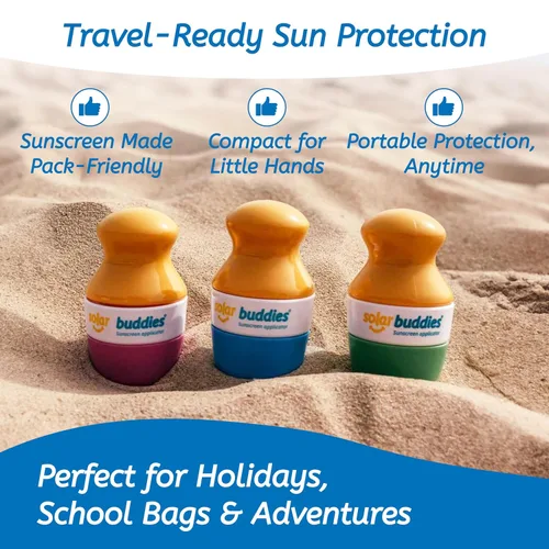 Vista 6 de Solar Buddies Aplicador de Protector Solar – Single Nude – Aplicador Recargable en Rollo con Esponja para Protector Solar, Crema Solar y Loción