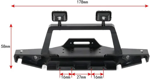 Vista 3 de Juego de parachoques delantero de metal para TRX-4 Axial SCX10 II 90046 RC Crawler
