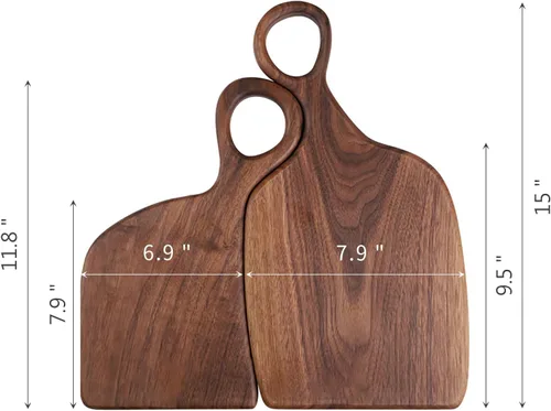 Vista 2 de Muso Wood Tabla de cortar para parejas, regalo para aniversario, boda, 2 tablas de charcutería para novia, pareja, regalo de cumpleaños para esposa