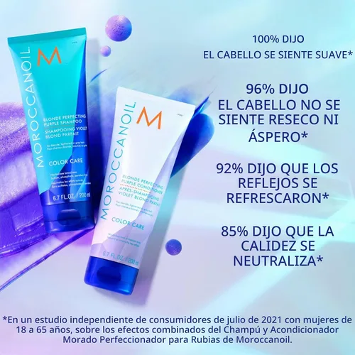 Vista 2 de Moroccanoil Paquete de champú y acondicionador morado perfeccionador rubio