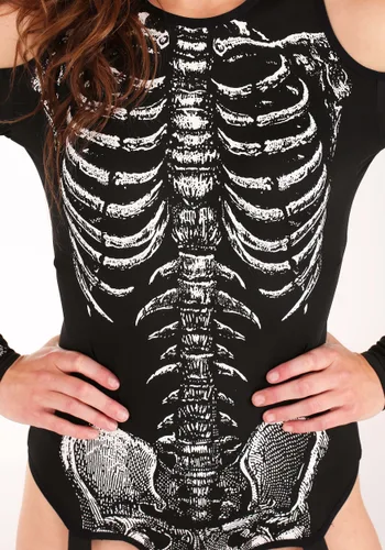 Vista 3 de Disfraz para mujer Skeleton Bodysuit Multicolor