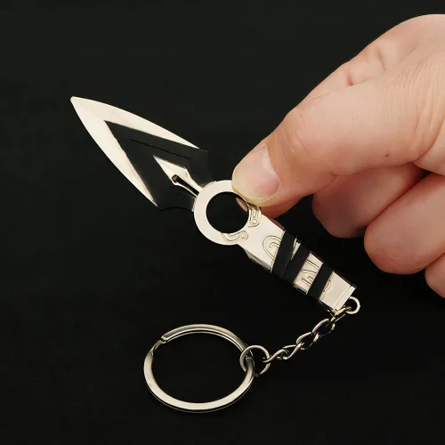 Vista 2 de LONGHE Juego Valorant Jett Kunai Llavero Modelo Juguetes Regalo Escritorio Decoración Mochila Colgante Regalo, Gris