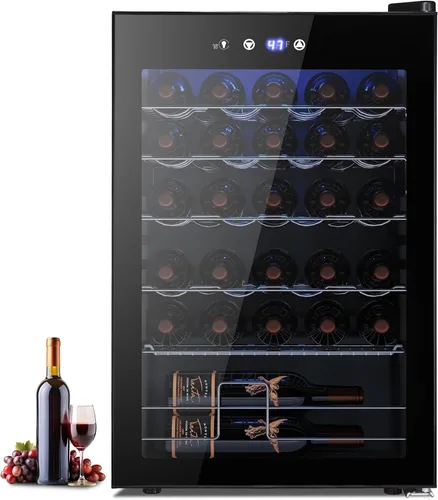 Vista 8 de Electactic - Refrigerador para vino independiente, encimera, 24 latas, bodega de vino, enfriador de bebidas para refrescos, cerveza enlatada