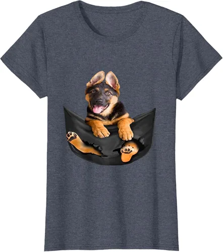 Vista 89 de Dog Lovers Gifts - Camiseta divertida con cara de perro con bolsillo, Negro, S