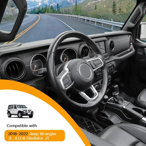 Vista 3 de Hoolcar – Anillo para ventilación de aire acondicionado interior, accesorios compatibles con Jeep Wrangler JL JLU y Gladiator JT 2018-2023, aleación