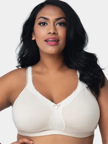 Vista 3 de Curvy Couture Brasier de algodón de talla grande sin forro sin varillas para mujer