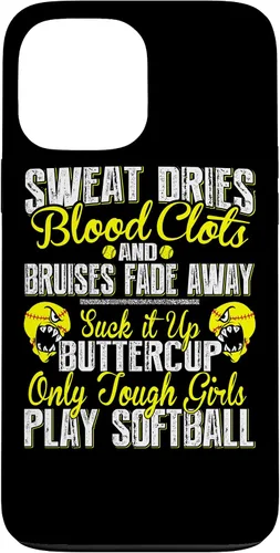 Vista 23 de iPhone 16 Only Tough Girls Play Softball - Funda resistente para jugador de sóftbol