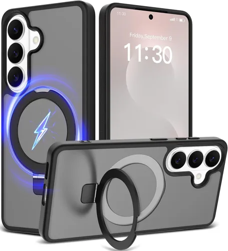 Vista 51 de Funda con soporte ultra magnético para iPhone 15 Pro [protección militar contra caídas] [compatible con MagSafe] a prueba de golpes, translúcida