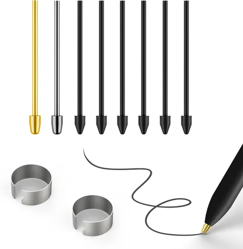 Vista 9 de Puntas de metal de repuesto para Samsung Galaxy Tab S10/S9/S8/S7/S6, S26/S25/S24/S23/S22 Ultra S Pen, puntas/puntas + clip + caja de almacenamiento