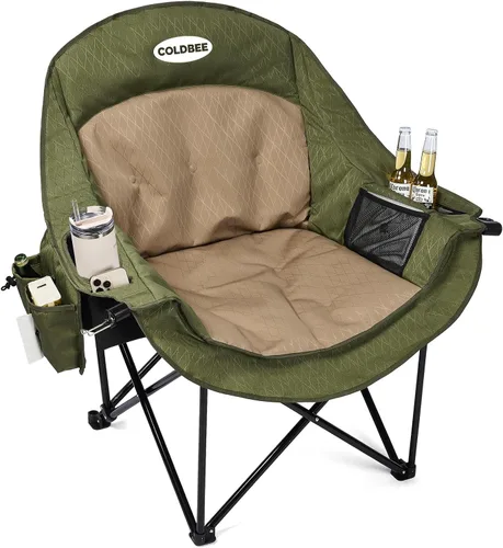 Vista 16 de Silla de camping térmica de gran tamaño, acolchado resistente Negro azabache