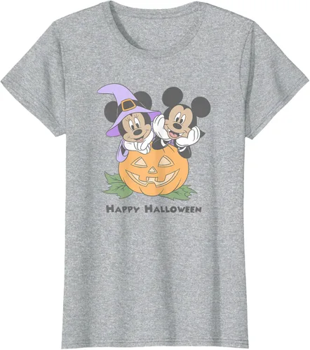 Vista 25 de Disney Mickey and Friends Halloween Pumpkin Mickey & Minnie Camiseta Blanco