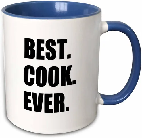 Vista 9 de 3dRose mug_179769_4 Best Cook Ever - Regalos de texto para los mejores chefs y fanáticos de la cocina del mundo, taza negra de dos tonos, 11 onzas