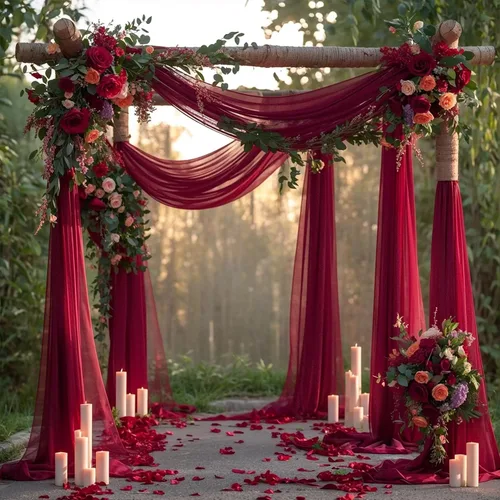 Vista 38 de Cortinas de telón de fondo transparentes para arco de boda de 28 pulgadas x 19 pies Negro