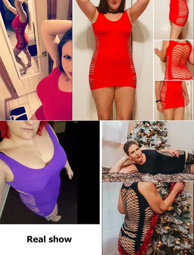 Vista 2 de Avidlove Body de malla sexy para mujer camisón de malla sin costuras vestido de peluche