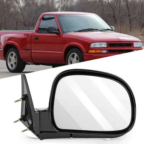 Vista 51 de Conjunto de espejo lateral del conductor o del pasajero para Ford F150 F250 F350 plegable manual, sin calefacción, color negro liso, paquete de 1