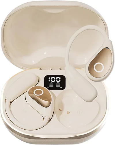 Vista 8 de Auriculares Inalámbricos de Oído Abierto Bluetooth, Auriculares de Conducción Aérea Libres de Dolor con Estuche de Carga de Pantalla Digital LED