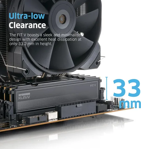 Vista 3 de KLEVV FIT V DDR5 32 GB (2x16GB) 5600 MHz CL30 SK Hynix A-Die 1.25V Memoria Ram de escritorio para juegos XMP 3.0 / AMD Expo Ready - Negro