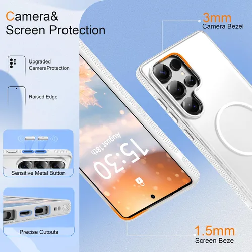 Vista 535 de Jshru Funda para Samsung Galaxy S26 Plus/Galaxy S25 Plus: para Galaxy S24 Plus [compatible con Magsafe] [2 protectores de pantalla HD] cubierta
