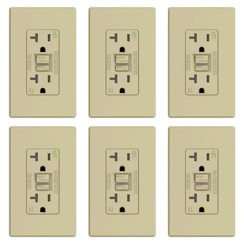 Vista 26 de ELEGRP Toma GFCI de 15 amperios, toma eléctrica GFI de autoprueba con diseño más delgado, receptáculo GFCI resistente a manipulaciones TR