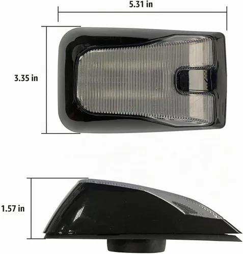 Vista 3 de 2 piezas de lámparas indicadoras de marca lateral LED, luz superior para Volvo VNL VN VNM 2004-2015 (Negro)