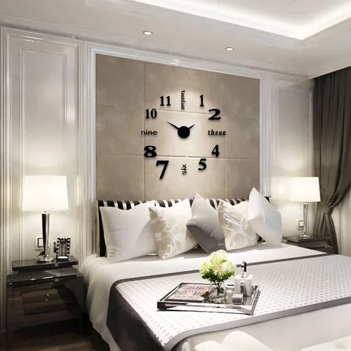 Vista 7 de Reloj de pared grande, decoración moderna de pared, reloj de pared 3D sin marco, reloj de pared para relojes, horas, decoración de la casa para sala