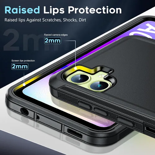Vista 4 de LeYi Funda compatible con Samsumg Galaxy A05 4G: Galaxy A05 4G con resistente a los golpes, 3 en 1 de cuerpo completo, protección resistente