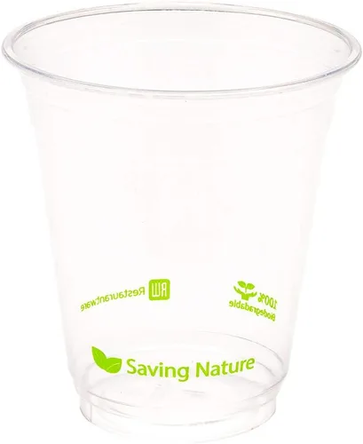 Vista 2 de Restaurantware Vasos de plástico 1000 unidades de 12 onzas de plástico transparente para bebidas frías, PLA, sostenibles, aptos para congelador