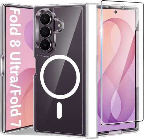 Vista 29 de FNTCASE Funda magnética para Samsung Galaxy Z Fold 7 con protección de A B-Clear