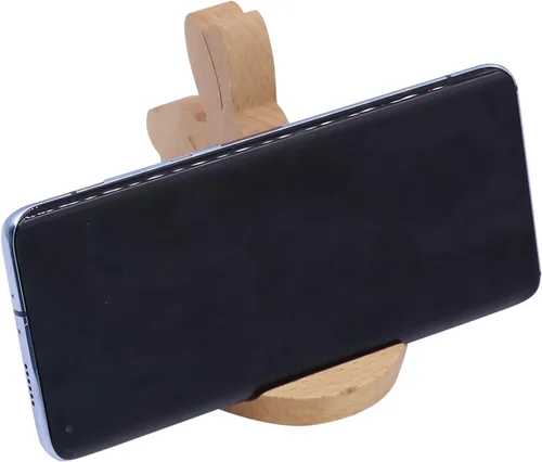 Vista 8 de Lindo conejito soporte de teléfono celular soporte de madera animal universal teléfono celular soporte de escritorio para todos los teléfonos